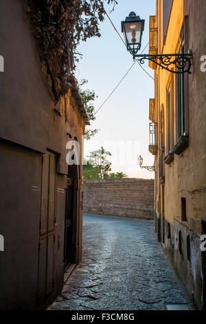 Stretta strada lapideo a Sorrento, Italia Foto Stock