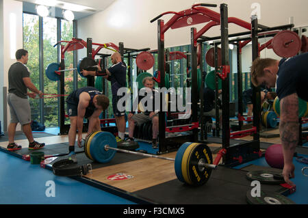 Newcastle, Regno Unito. 05 ott 2015. Scozia sessione di allenamento, Coppa del Mondo di Rugby 2015, Royal Grammar School, Newcastle, 5 ottobre 2015 Credit: Colin Edwards/Alamy Live News Foto Stock