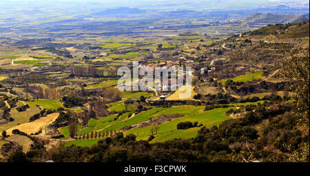 Vista sulla valle del fiume Ebro in Spagna Rioja Foto Stock