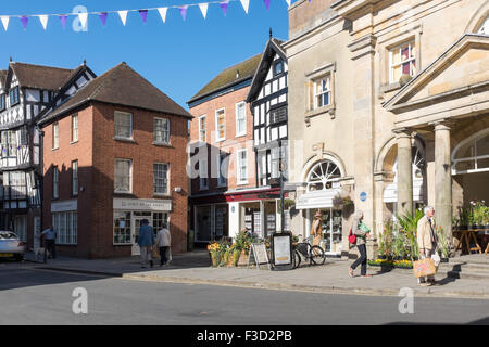 High Street nel centro di Ludlow Shropshire Foto Stock