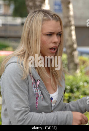 Londra, UK, 5th, Aug 2005: Billie Piper scene riprese per il Dr che a Londra Foto Stock