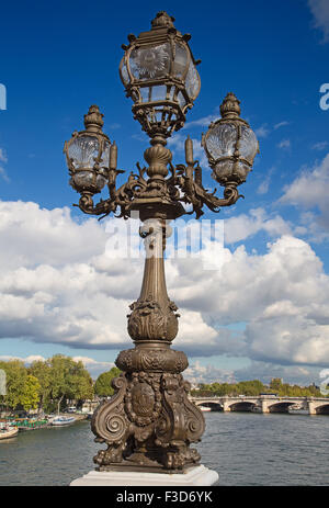 Ponte di Alexandre III a Parigi, Francia Foto Stock