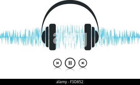 Questa immagine è un file vettore che rappresenta un onde sonore music player concept. Illustrazione Vettoriale