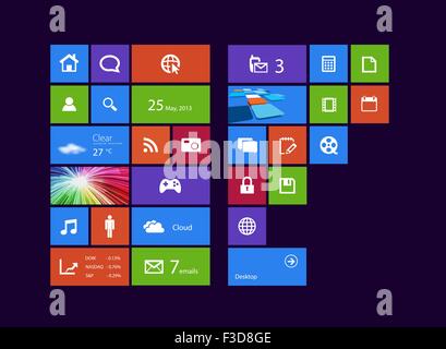 Questa immagine è un file vettore che rappresenta un windows otto metro interfaccia app. Illustrazione Vettoriale