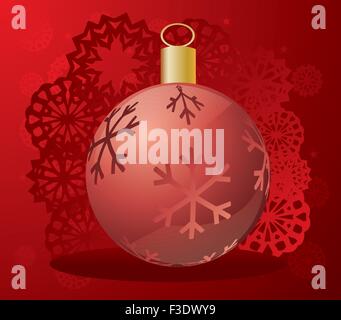 Pallina di natale fatto di vettore di fiocchi di neve palla di Natale realizzata da semplici fiocchi di neve - Scheda di Natale Illustrazione Vettoriale