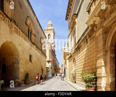 Triq il Villegaignon in Mdina Foto Stock