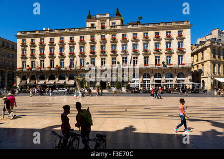 Grand Hotel Bordeaux Place de la Comedie square Gironde Aquitaine Francia Europa Foto Stock