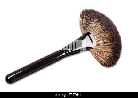 Ampia spazzola cosmetica isolati su sfondo bianco Foto Stock