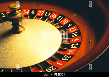 Vecchia ruota della Roulette. casino serie. Foto Stock