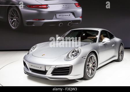 Porsche 911 Carrera S Sport Auto presso la IAA International Motor Show 2015 Foto Stock