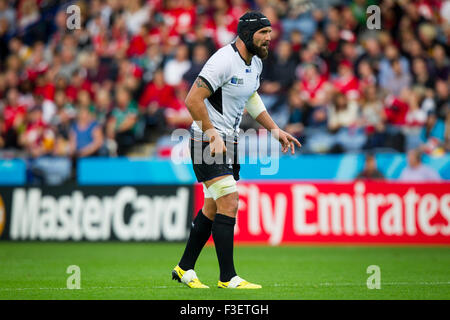 Il re lo stadio di potenza, Leicester, Regno Unito. Il 6 ottobre, 2015. Coppa del Mondo di rugby. Canada contro la Romania. Viorel Lucaci della Romania. Credito: Graham Wilson / Immagini di pipeline/Alamy Live News Foto Stock