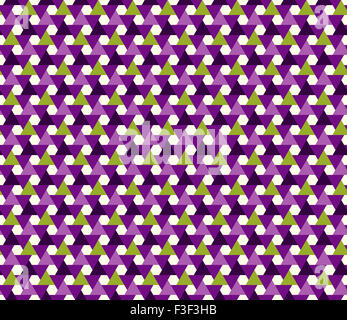 Astratta geometrica perfetta motivo pattern di sfondo. Triangoli ed esagoni. Forme colorate composizione Foto Stock