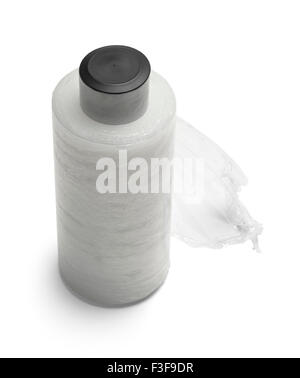 Imballaggi in materie plastiche Wrap Film isolati su sfondo bianco. Foto Stock