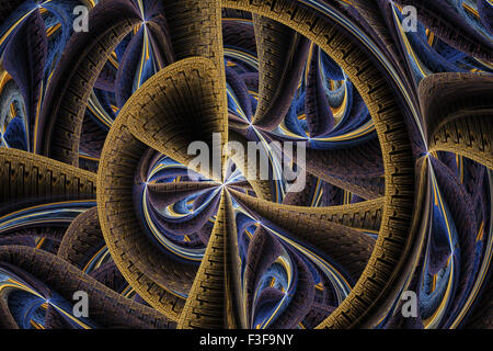 Computer resi 3d frattale astratto lo sfondo dell'illustrazione per il design creativo Foto Stock