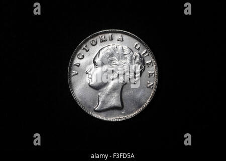 Monetazione ; India britannica monetazione ; regina Victoria sulla moneta Foto Stock