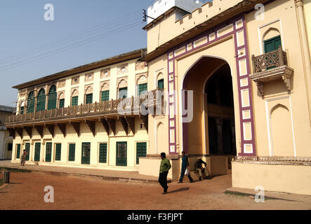 Ramnagar Fort che è stato costruito in 1750 AD Maharaja di Banaras banca del fiume Gange a Varanasi Uttar Pradesh Foto Stock