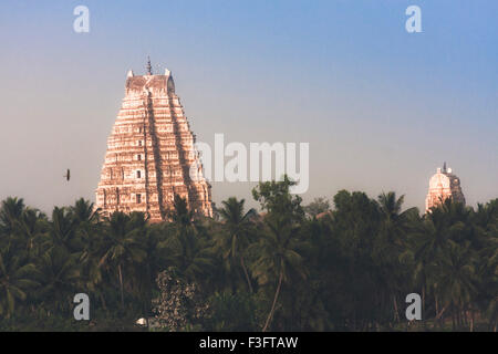 Hampi è un villaggio nel nord del Karnataka stato dell India, sulle rive del fiume Tungabhadra ed entro le rovine di Vijayanagara, Foto Stock