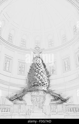 La Fontana della Pigna (la pigna fontana) in Vaticano, Rom Foto Stock