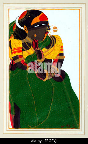 Pittura, arte, fineart, esposizione, India, Asia Foto Stock