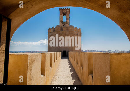 Espantaperros torre è il più eccezionale del Albarran torri della cittadella araba e uno dei più caratteristica del simbolo Foto Stock