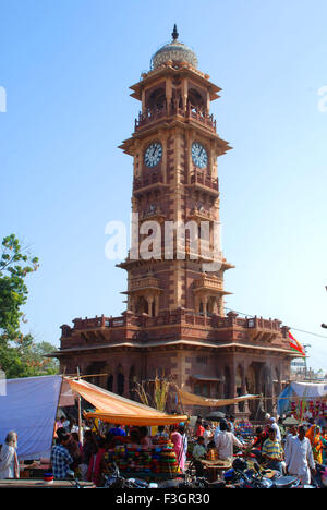 Torre dell'Orologio, Ghanta Ghar, mercato Sadar, Jodhpur, Rajasthan, India, Asia Foto Stock