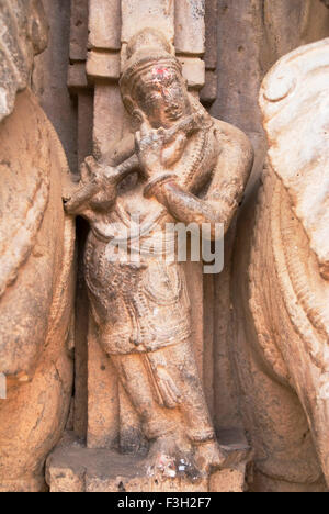 Statua del dio in Kopeshwar tempio di Shiva ; Khidrapur ; Dt Kolhapur ; Maharashtra ; India Foto Stock