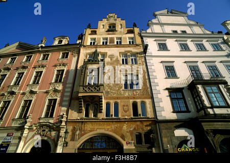 Repubblica Ceca, Praga, Staromestske Namesti, piazza della città vecchia Foto Stock