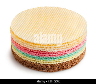 Round waffle pila isolato Foto Stock