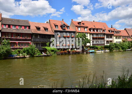 Vista su Klein Venedig (Piccola Venezia) a Bamberg in Germania Foto Stock