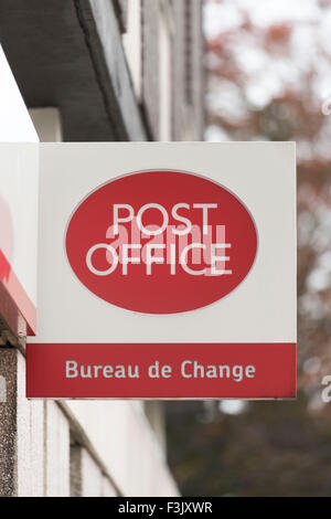 Un Royal Mail Post Office bureau de change cambio valuta Foto Stock