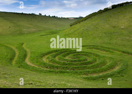 Regno Unito, Inghilterra, Yorkshire East Riding, Thixendale, onde e tempo paesaggio opera dell artista Chris Drury Foto Stock