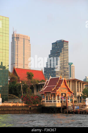 Thailandia, Bangkok, skyline, vecchia e nuova architettura Foto Stock