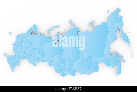 Nuova mappa della Federazione Russa e la Crimea Foto Stock