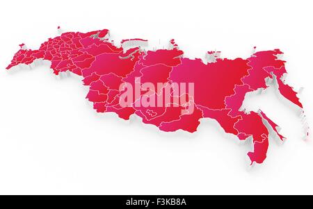 Nuova mappa della Federazione Russa e la Crimea Foto Stock