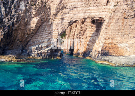 Bellissimi paesaggi del mare sull'isola di Zante in Grecia Foto Stock