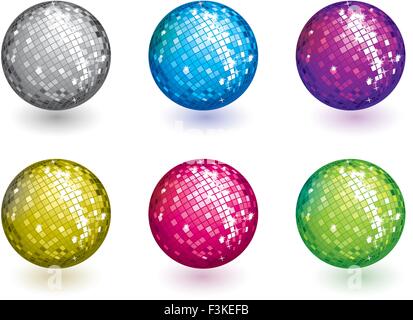 Colore sfere da discoteca Illustrazione Vettoriale
