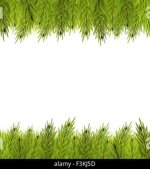 Telaio di Natale realizzata in Abete rami Illustrazione Vettoriale