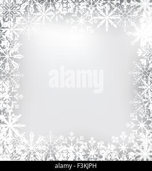 Congelati cornice fatta di fiocchi di neve per Buon Natale Illustrazione Vettoriale