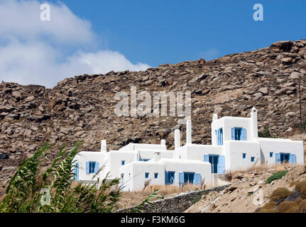 Tipiche case bianche in Grecia Foto Stock