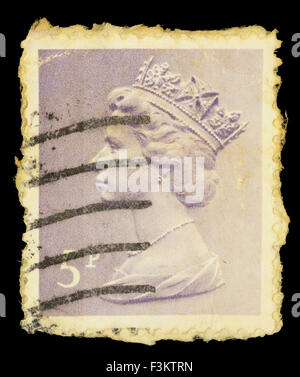 Regno Unito - circa 1971: un francobollo stampato nel Regno Unito mostra un ritratto della regina Elisabetta II, circa 1971 Foto Stock