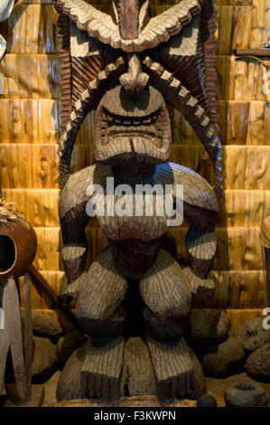 Maschere Polinesiano nel Centro Culturale Polinesiano. Di O'ahu. Hawaii. Hawaii Isole Hawaii Oahu Centro Culturale Polinesiano il samoano wo Foto Stock