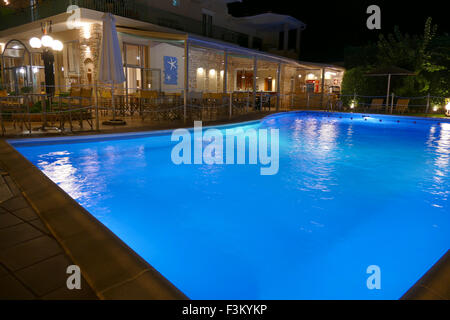 Pool Night Hotel Grecia Foto Stock