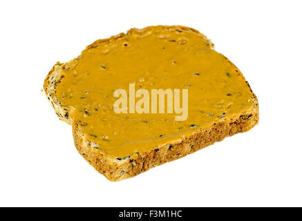 Isolato di grano intero Burro di arachidi toast prima colazione Foto Stock