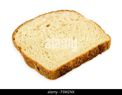 Fetta di grano intero breat isolato su bianco Foto Stock