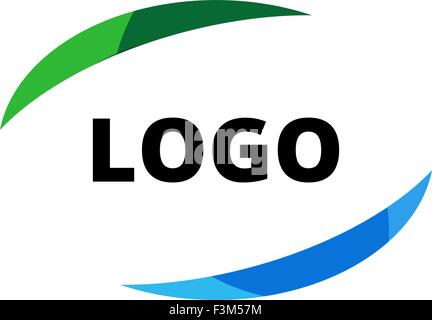 Colore blu occhio logo vettoriale del modello di progettazione Illustrazione Vettoriale