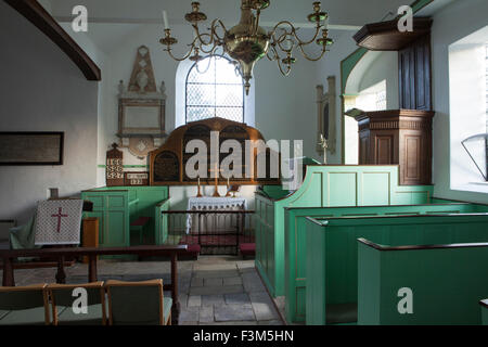 St Lawrence, Didmarton, Gloucestershire, inizio chiesa inglese Foto Stock