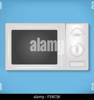 Bianco isolato di un forno a microonde. Illustrazione contiene la trasparenza e gli effetti di miscelazione, eps 10 Illustrazione Vettoriale