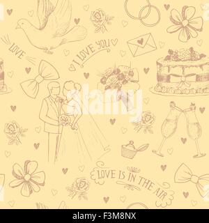 Disegnato a mano i simboli di amore Illustrazione Vettoriale