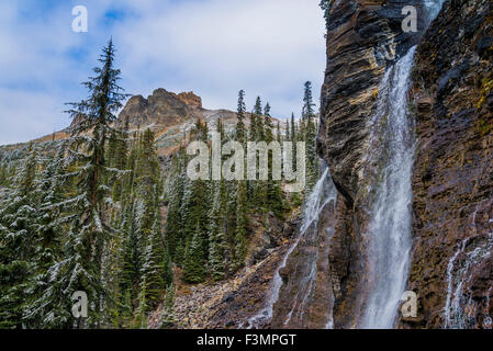 Sette sorelle cascata, Parco Nazionale di Yoho, British Columbia, Canada Foto Stock