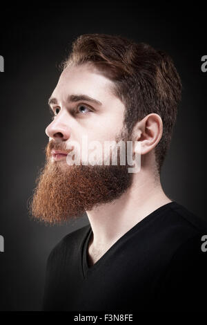 Ritratto di una Teenage hipster con la barba Foto Stock